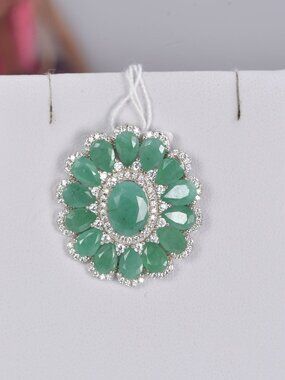 Real 925 Natural Emerald Pendant